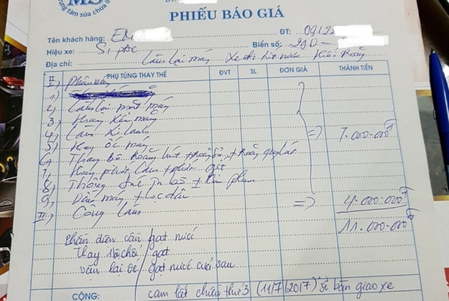 Những gara sửa xe "hung thần" tiếp tục "chém" khách nhung gara sua xe hung than tiep tuc chem khach