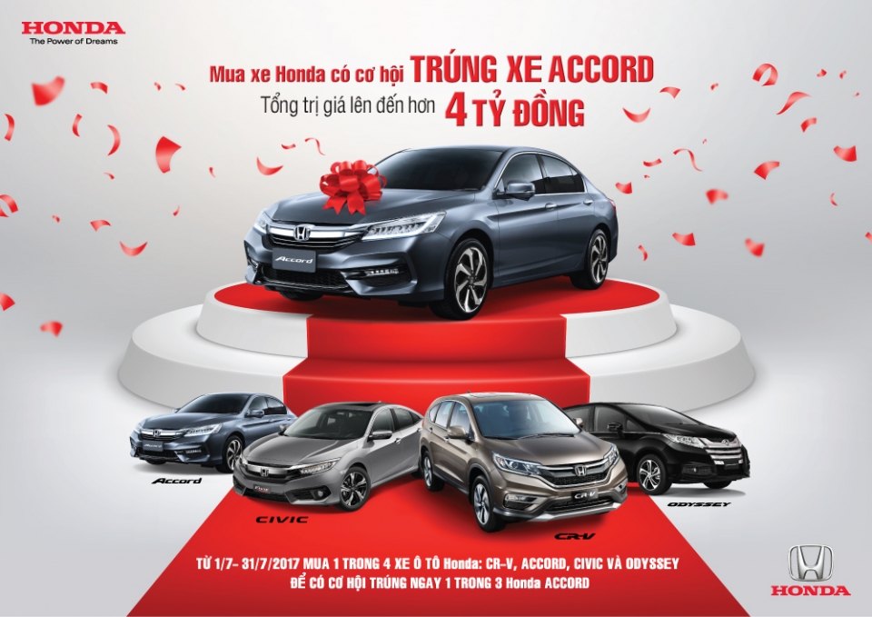 Mua xe Honda Việt Nam trong tháng 7, nhận cơ hội trúng Accord mua xe honda viet nam trong thang 7 nhan co hoi trung accord