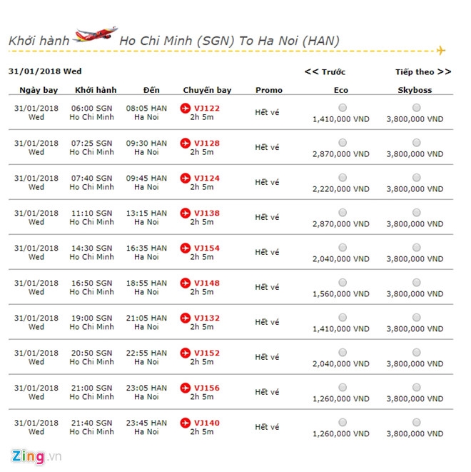 Cục Hàng không: Hơn 70% vé máy bay Tết chưa được bán cuc hang khong hon 70 ve may bay tet chua duoc ban