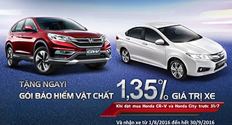 Mua xe Honda, nhận ngay gói bảo hiểm vật chất