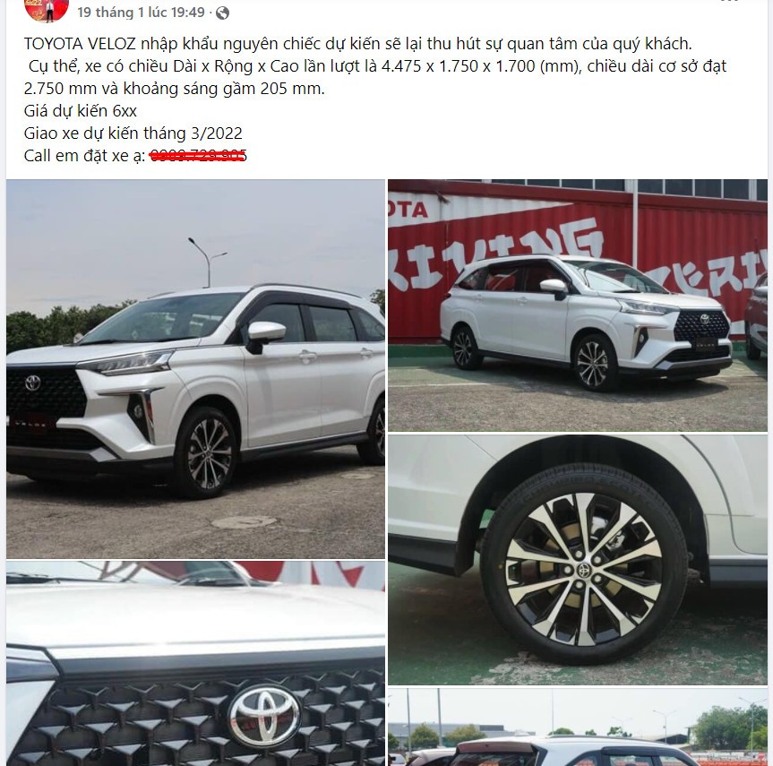 Đại lý nhận cọc Toyota Veloz 2022, báo giá dự kiến hơn 600 triệu đồng Đại lý nhận cọc Toyota Veloz 2022, báo giá dự kiến hơn 600 triệu đồng