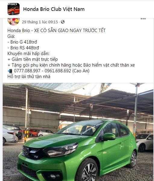 Honda Brio giảm giá đến 35-40 triệu dịp cận Tết Honda Brio giảm giá đến 35-40 triệu dịp cận Tết
