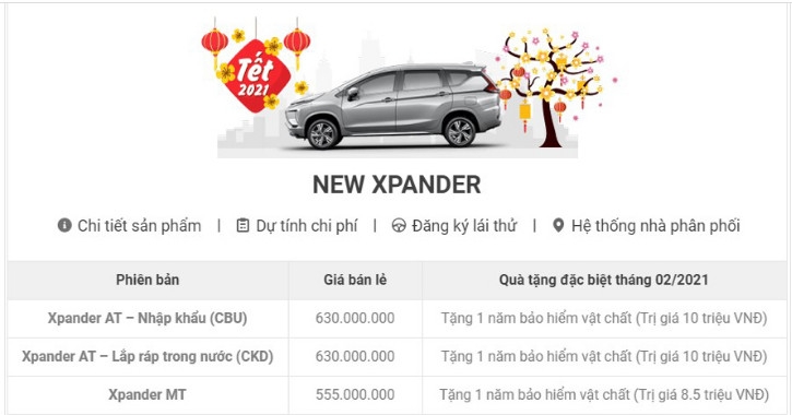 Mẫu xe Mitsubishi duy nhất đang được giảm 50% phí trước bạ trong tháng 2 Mẫu xe Mitsubishi duy nhất đang được giảm 50% phí trước bạ trong tháng 2