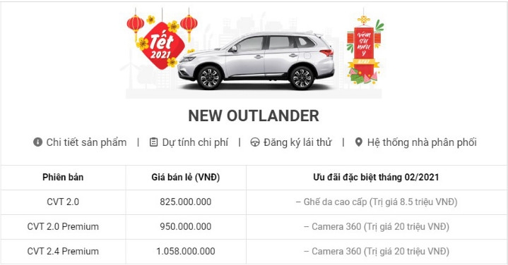 Mẫu xe Mitsubishi duy nhất đang được giảm 50% phí trước bạ trong tháng 2 Mẫu xe Mitsubishi duy nhất đang được giảm 50% phí trước bạ trong tháng 2