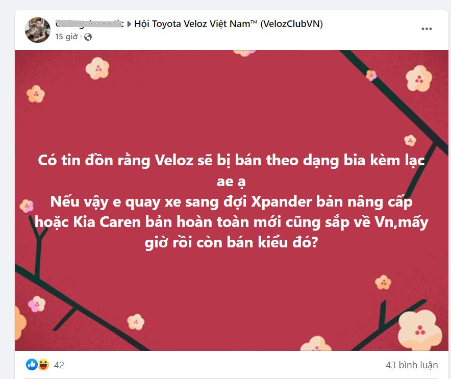 Khách Việt lo lắng Toyota Veloz bán "bia kèm lạc" Khách Việt lo lắng Toyota Veloz bán "bia kèm lạc"
