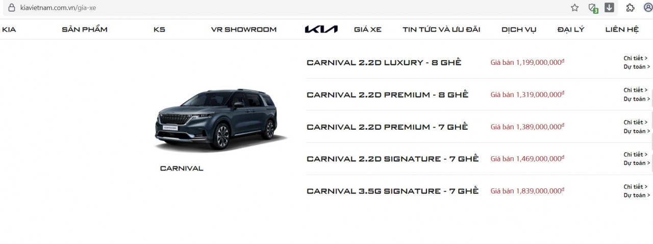 Kia Carnival 2022 tại Việt Nam âm thầm tăng giá tới 20 triệu đồng Kia Carnival 2022 tại Việt Nam âm thầm tăng giá tới 20 triệu đồng