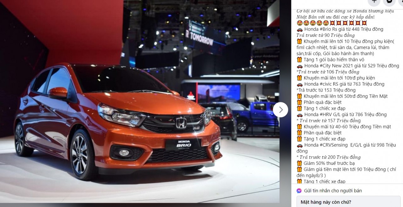 Đại lý ưu đãi cho các dòng xe Honda, cao nhất lên tới 60 triệu đồng