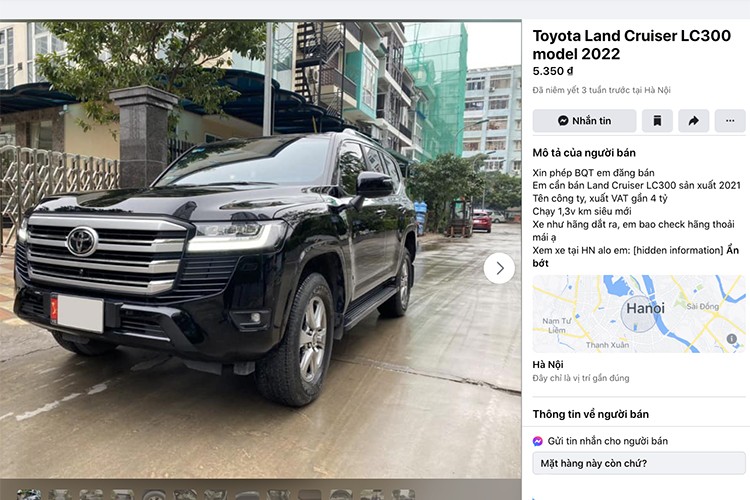 Toyota Land Cruiser LC300 chạy 13,000 km bán đắt hơn xe mới Toyota Land Cruiser LC300 chạy 13,000 km bán đắt hơn xe mới