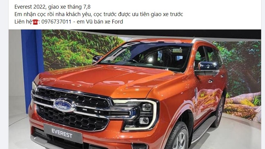 Đại lý ồ ạt nhận cọc Ford Everest 2022, dự kiến giao xe quý 3