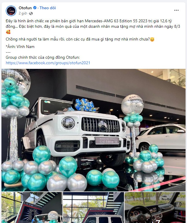 Chồng mua Mercedes-AMG G63 Edition 55 2023 tặng vợ nhân dịp lễ 8/3 Chồng mua Mercedes-AMG G63 Edition 55 2023 tặng vợ nhân dịp lễ 8/3
