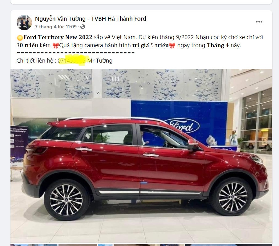 Ford Territory 2022 tại Việt Nam giá trên 800 triệu, giao xe nửa cuối năm nay Ford Territory 2022 tại Việt Nam giá trên 800 triệu, giao xe nửa cuối năm nay