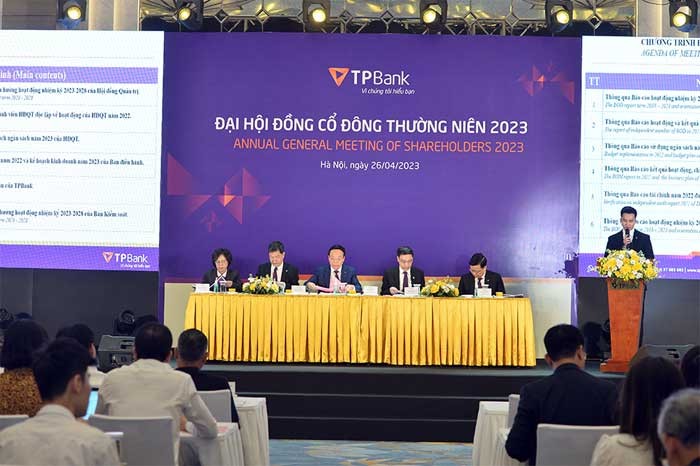 Đại hội cổ đông TPBank đặt mục tiêu kinh doanh 8.700 tỷ trong năm 2023 Đại hội cổ đông TPBank đặt mục tiêu kinh doanh 8.700 tỷ trong năm 2023
