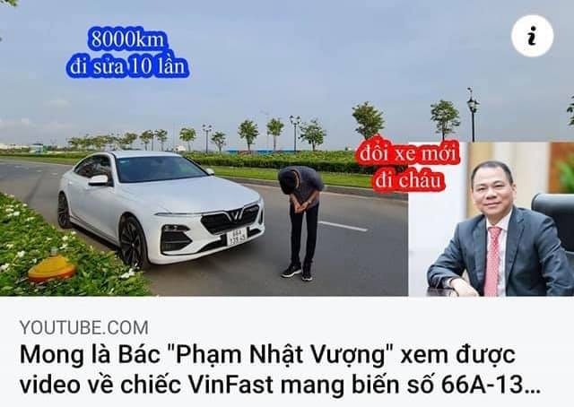 VinFast tố cáo chủ kênh Youtube Gogo TV sau clip phản hồi chất lượng xe Lux A2.0 VinFast tố cáo chủ kênh Youtube Gogo TV sau clip phản hồi chất lượng xe Lux A2.0