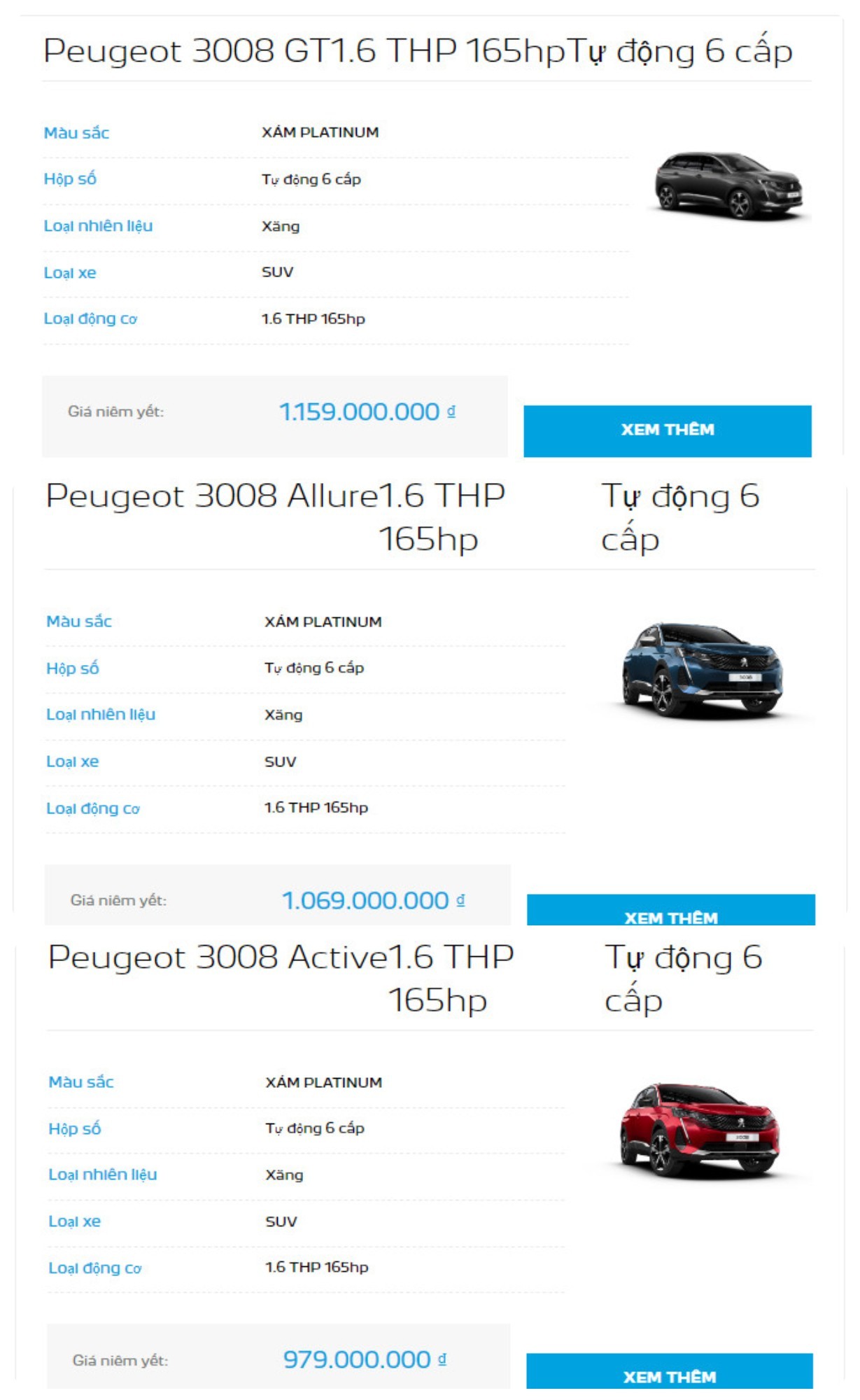 Công bố bảng giá Peugeot mới tại Việt Nam, trong đó một xe giảm hơn 100 triệu đồng Công bố bảng giá Peugeot mới tại Việt Nam, trong đó một xe giảm hơn 100 triệu đồng
