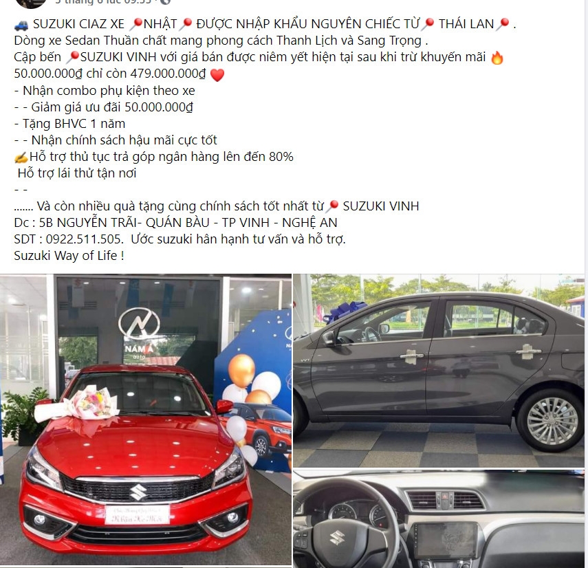 Suzuki Ciaz giảm giá 60 triệu tại đại lý Suzuki Ciaz giảm giá 60 triệu tại đại lý