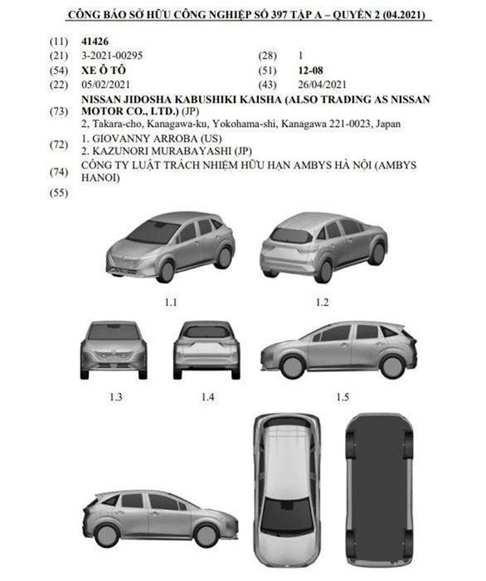 Nissan Note Aura vừa ra mắt toàn cầu nhưng đã đăng ký kiểu dáng tại Việt Nam Nissan Note Aura vừa ra mắt toàn cầu nhưng đã đăng ký kiểu dáng tại Việt Nam
