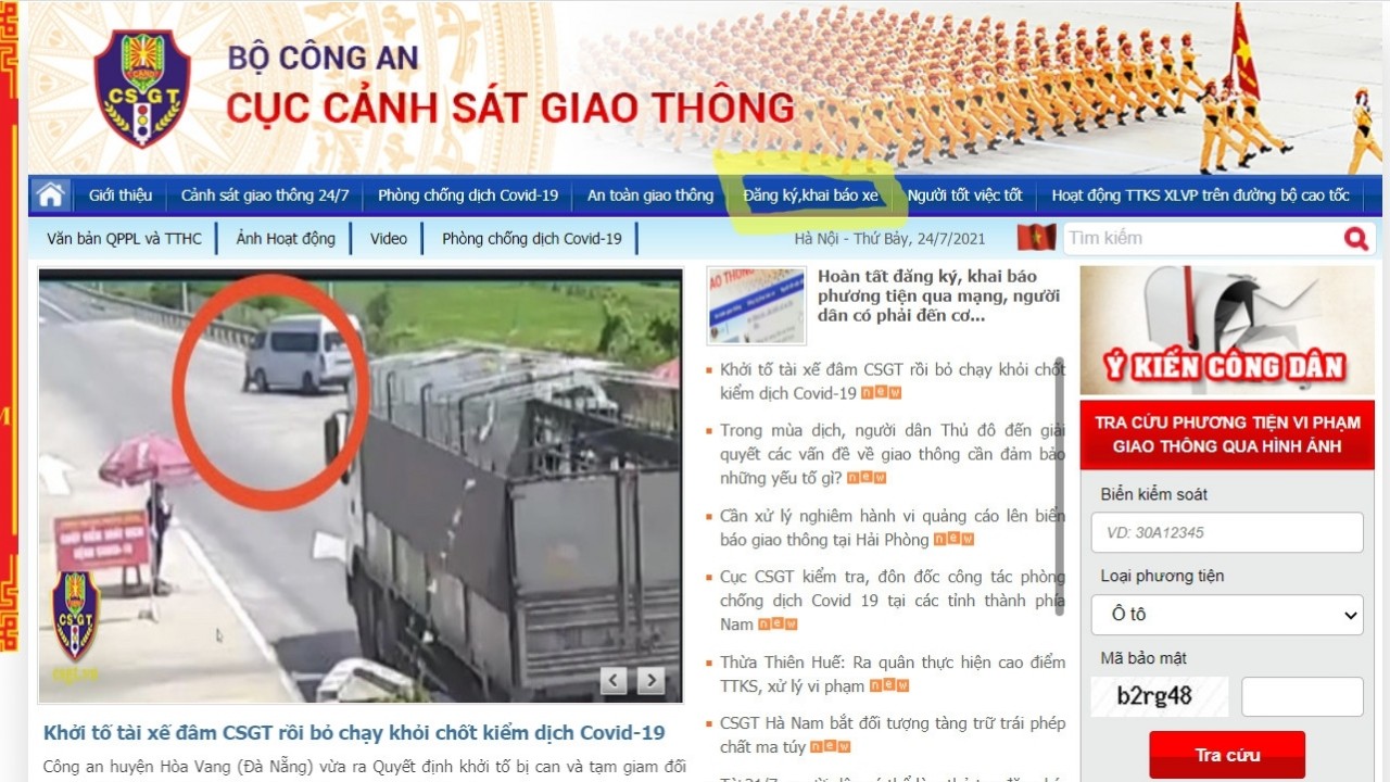 Hướng dẫn đăng ký xe online