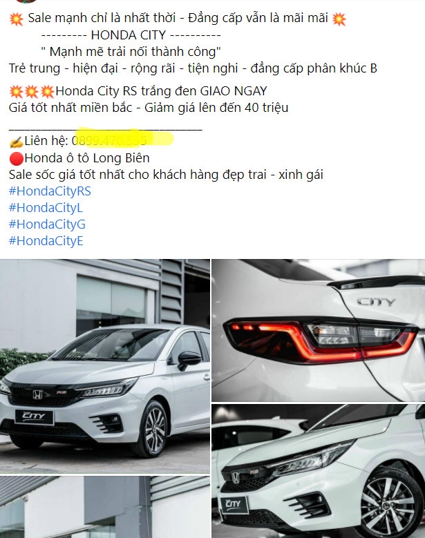 Honda City ưu đãi 40 triệu tại đại lý