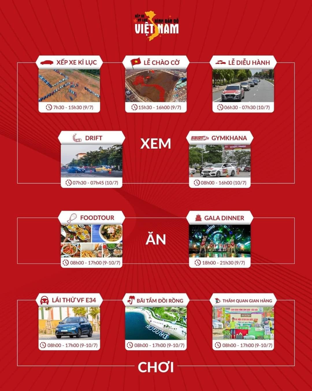 Xếp xe kỷ lục hình bản đồ Việt Nam và những con số ấn tượng Xếp xe kỷ lục hình bản đồ Việt Nam và những con số ấn tượng