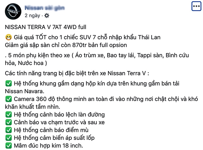 Nissan Terra giảm cả trăm triệu đồng tại đại lý nissan terra giam ca tram trieu dong tai dai ly