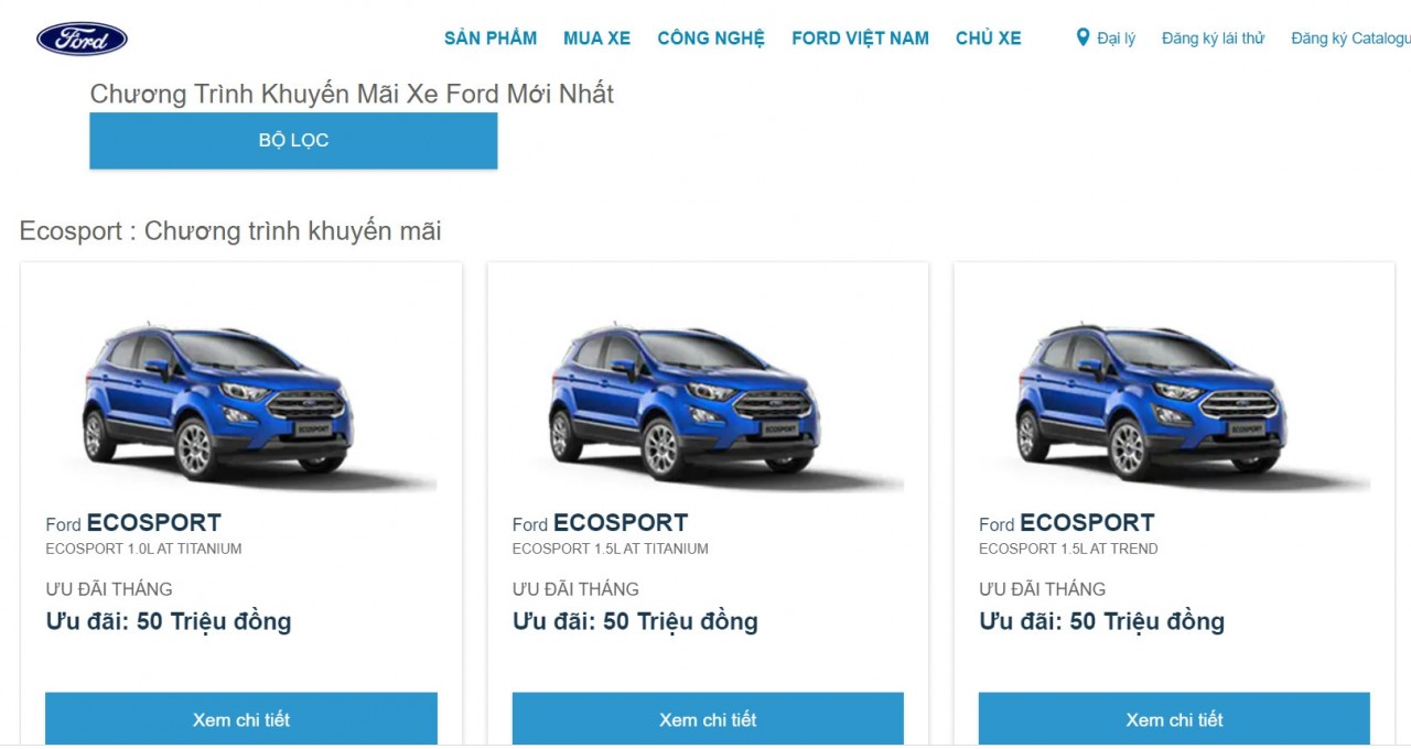 Ford EcoSport tiếp tục được giảm giá 50 triệu trong tháng 8 Ford EcoSport tiếp tục được giảm giá 50 triệu trong tháng 8