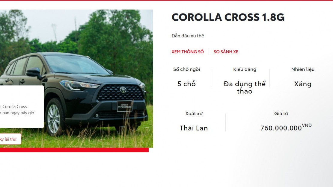 Toyota Corolla Cross bản G bất ngờ tăng giá bán