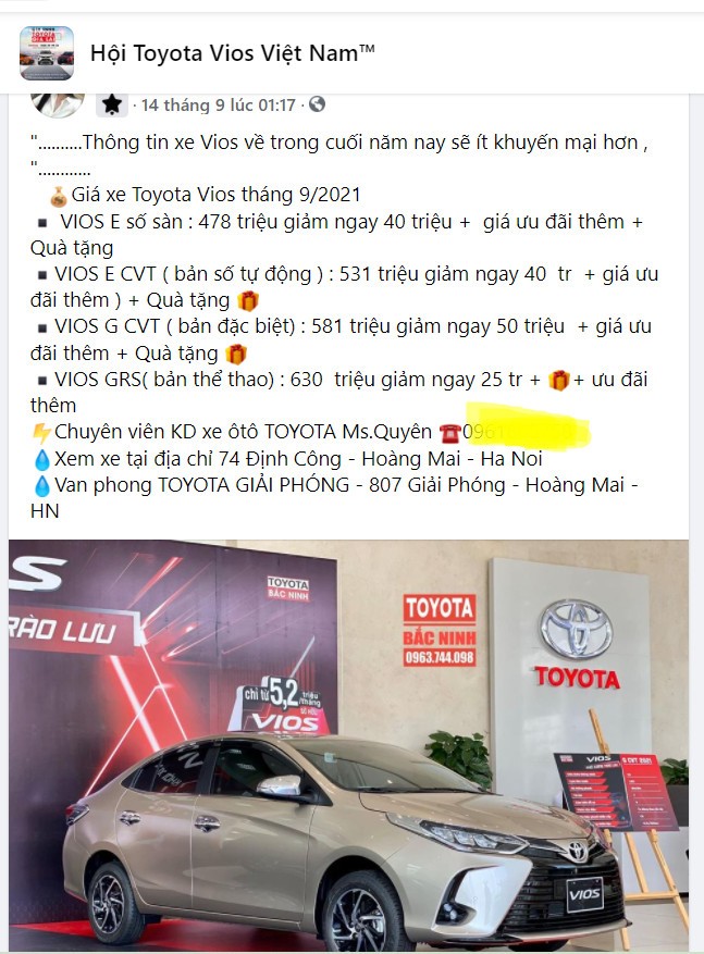 Vios, Accent và City: Bộ ba sedan hạng B đua nhau giảm giá trong tháng 9/2021 Vios, Accent và City: Bộ ba sedan hạng B đua nhau giảm giá trong tháng 9/2021