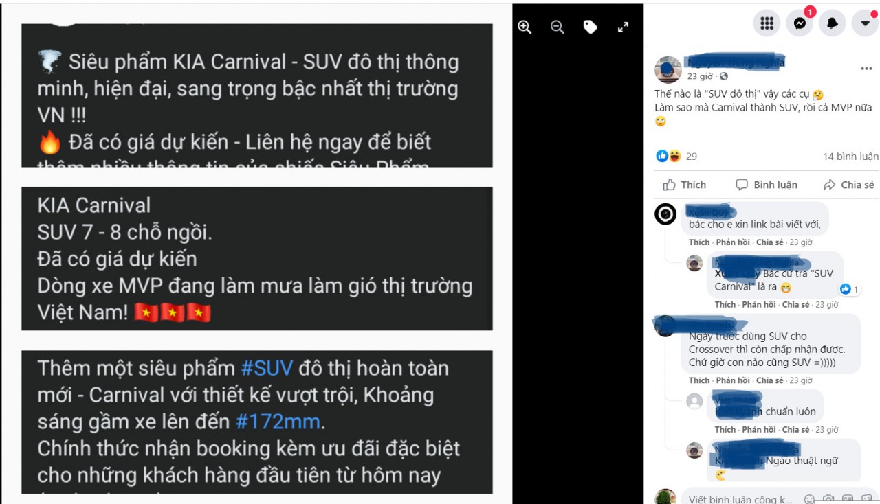 Cộng đồng mạng phản ứng khi Kia Việt Nam gọi Carnival là SUV đô thị Cộng đồng mạng phản ứng khi Kia Việt Nam gọi Carnival là SUV đô thị