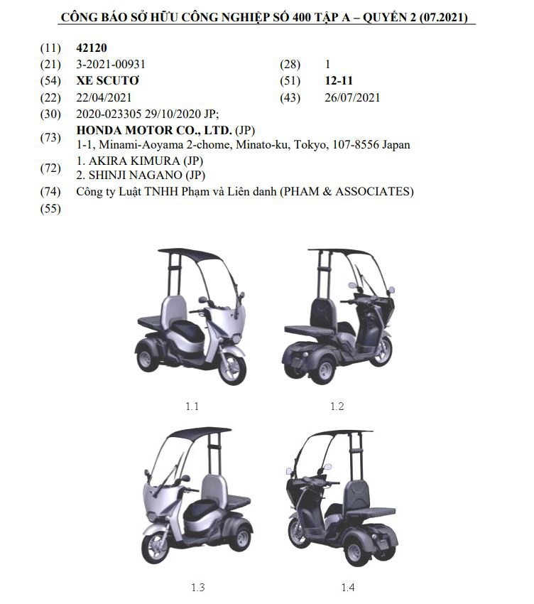 Xe máy điện Honda Gyro Canopy có mui che, 3 bánh, giá 143 triệu đồng Xe máy điện Honda Gyro Canopy có mui che, 3 bánh, giá 143 triệu đồng