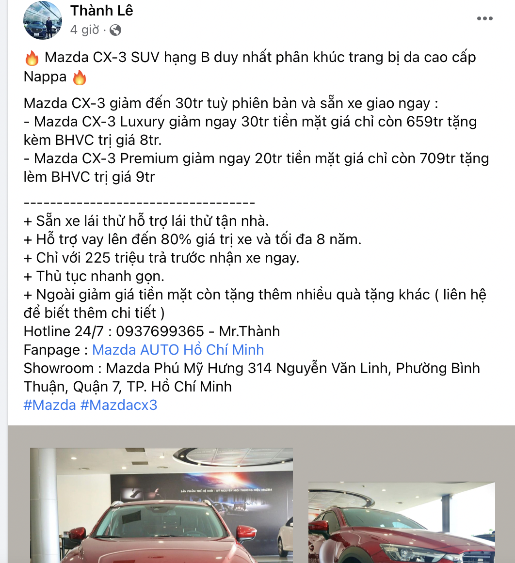 Bộ đôi CUV đô thị Mazda CX-3 và CX-30 nhận ưu đãi hơn 60 triệu đồng Bộ đôi CUV đô thị Mazda CX-3 và CX-30 nhận ưu đãi hơn 60 triệu đồng