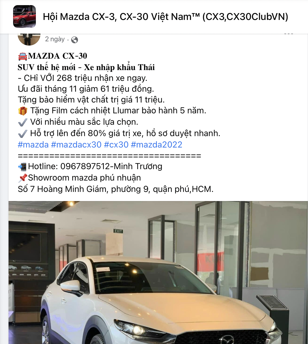Bộ đôi CUV đô thị Mazda CX-3 và CX-30 nhận ưu đãi hơn 60 triệu đồng Bộ đôi CUV đô thị Mazda CX-3 và CX-30 nhận ưu đãi hơn 60 triệu đồng