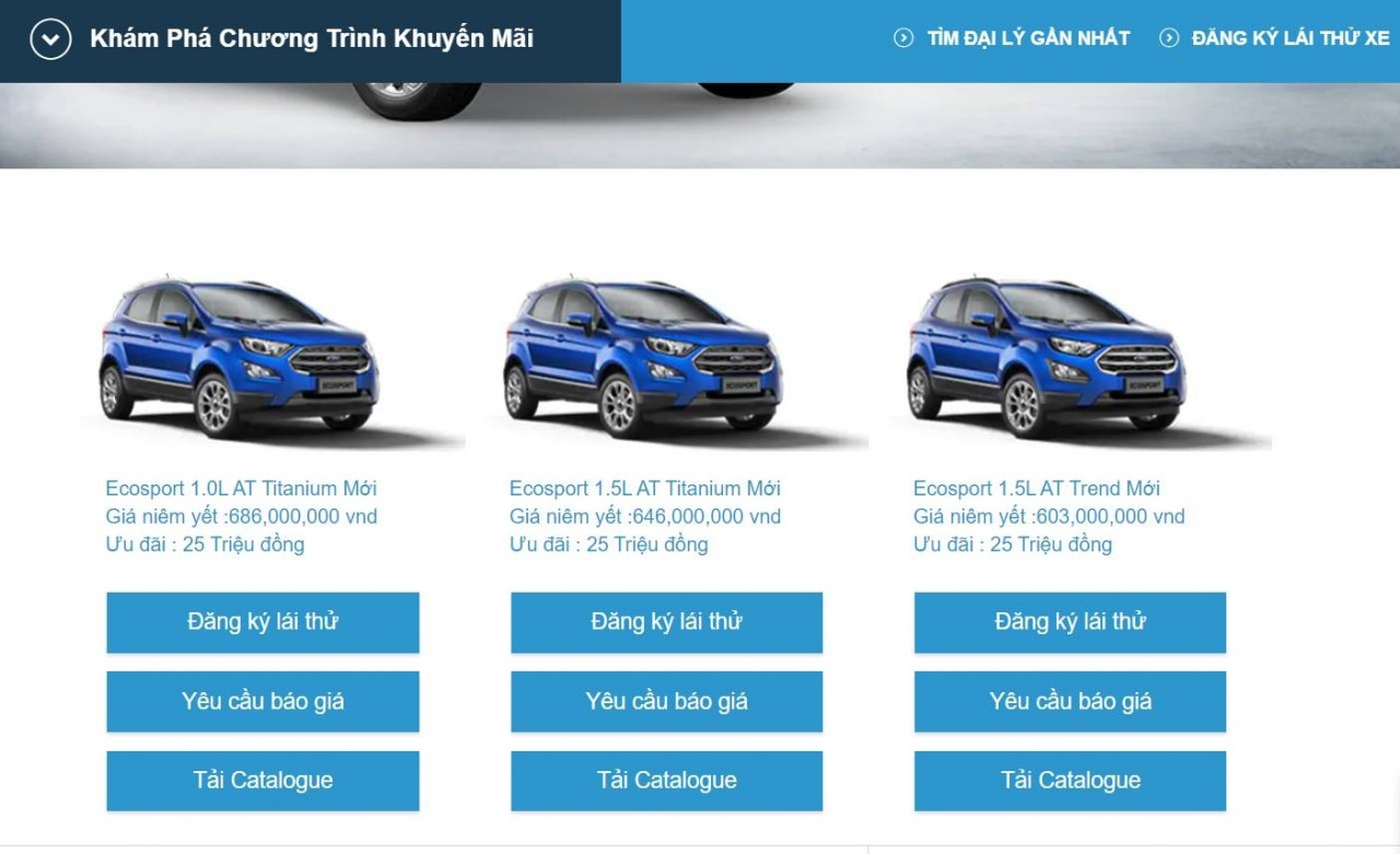 Ford EcoSport ưu đãi 25 triệu đồng tháng 12