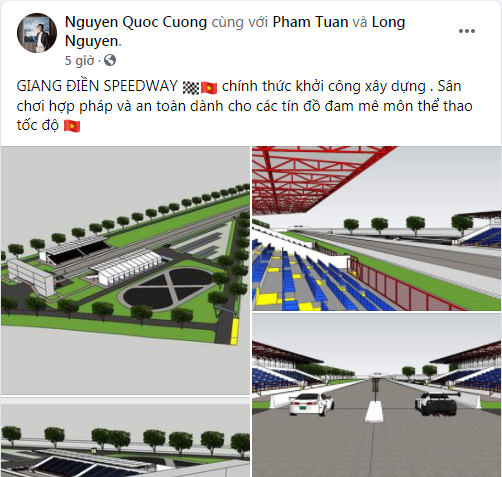 Cường "Đô-la" tung bản vẽ đường đua drag 400 m chuyên nghiệp đầu tiên ở Việt Nam