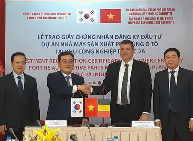 Công ty Hàn Quốc đầu tư khu sản xuất phụ tùng ô tô gần nhà máy VinFast pyeong hwa automotive dau tu 167 trieu do xay nha may san xuat phu tung o to tai hai phong