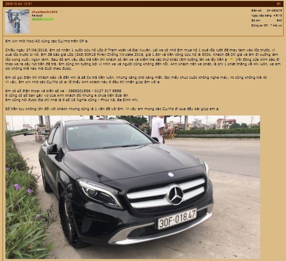 Truy tìm tài xế Mercedes-Benz ‘bùng’ tiền thay lốp trên cao tốc Pháp Vân truy tim tai xe mercedes benz bung tien thay lop tren cao toc phap van