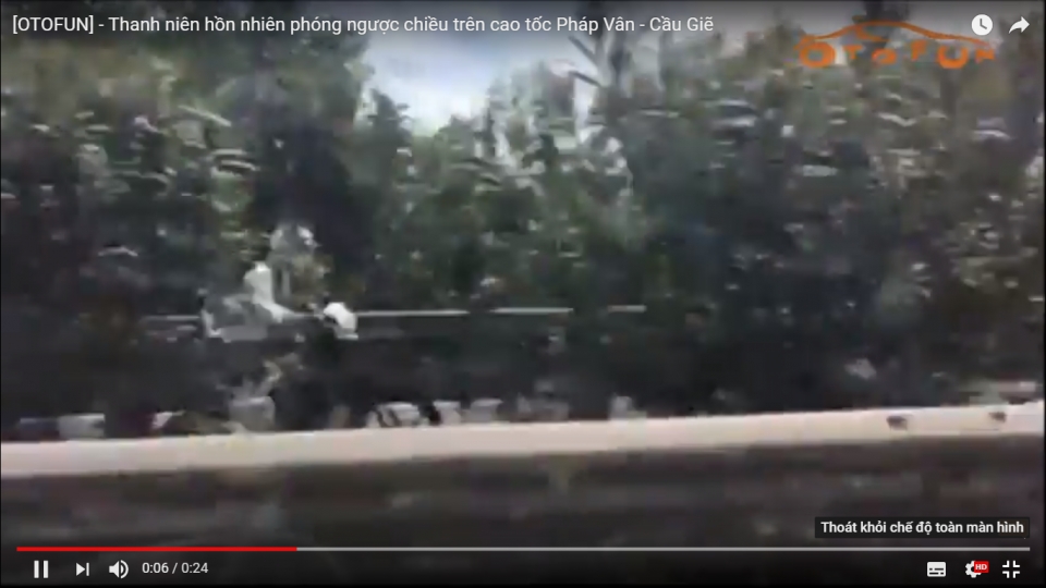 xe may hon nhien phong nguoc chieu tren cao toc phap van