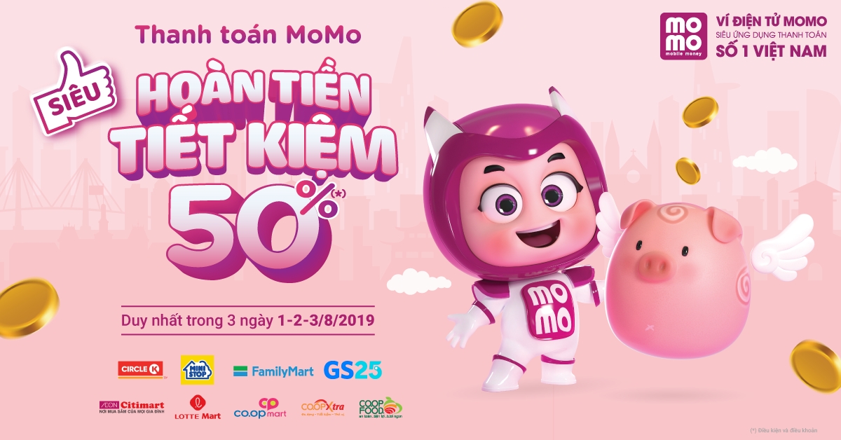 Mở MoMo được hoàn ngay 50% tiền khi đi siêu thị và cửa hàng tiện lợi mo momo duoc hoan ngay 50 tien khi di sieu thi va cua hang tien loi