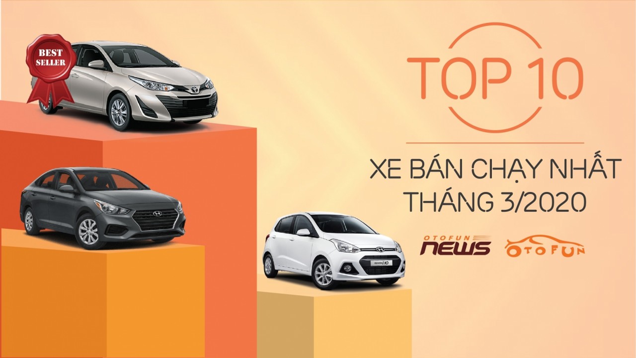 [Infographic] 10 xe bán chạy nhất tháng 3/2020: Vios vẫn dẫn đầu dù giảm hơn tháng trước
