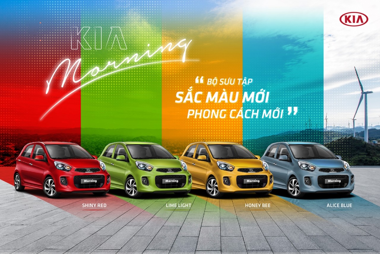 kia morning ra mat 4 mau sac moi