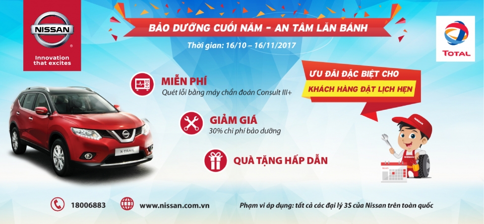 "Bảo dưỡng cuối năm, an tâm lăn bánh" cùng Nissan bao duong cuoi nam an tam lan banh cung nissan