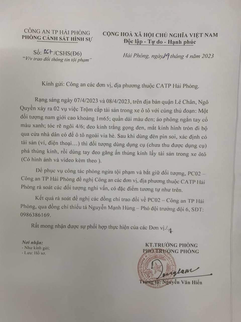 Hải Phòng xuất hiện đối tượng dùng thiết bị phá kính hàng loạt ô tô trộm đồ trong đêm Hải Phòng xuất hiện đối tượng dùng thiết bị phá kính hàng loạt ô tô trộm đồ trong đêm